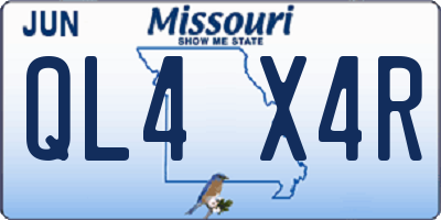 MO license plate QL4X4R