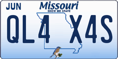 MO license plate QL4X4S