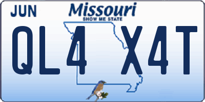 MO license plate QL4X4T