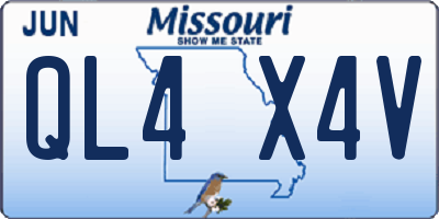 MO license plate QL4X4V