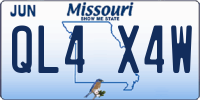 MO license plate QL4X4W