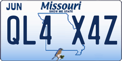 MO license plate QL4X4Z