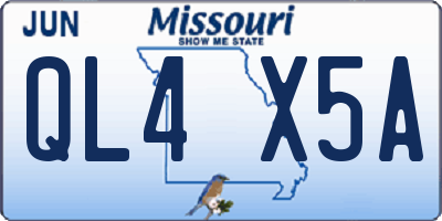 MO license plate QL4X5A