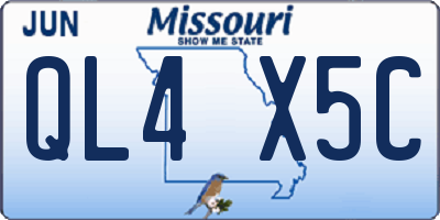 MO license plate QL4X5C