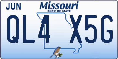MO license plate QL4X5G