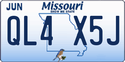MO license plate QL4X5J
