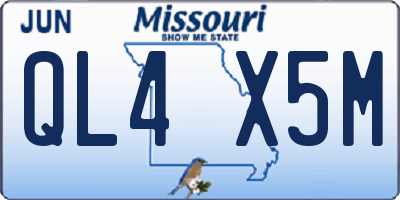MO license plate QL4X5M