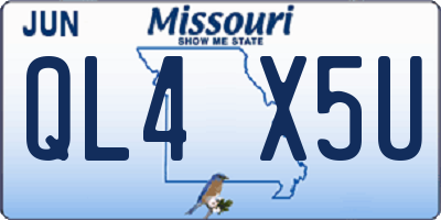 MO license plate QL4X5U