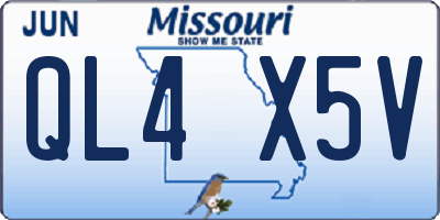 MO license plate QL4X5V