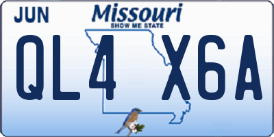 MO license plate QL4X6A