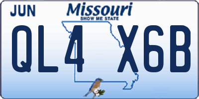 MO license plate QL4X6B