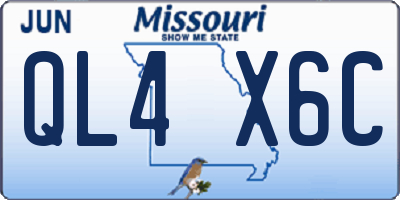 MO license plate QL4X6C