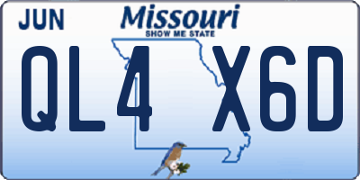 MO license plate QL4X6D