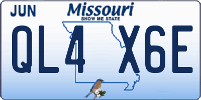 MO license plate QL4X6E