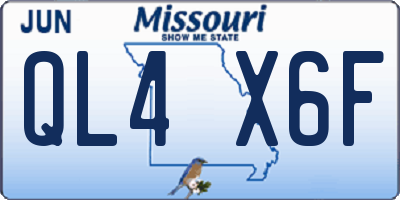 MO license plate QL4X6F