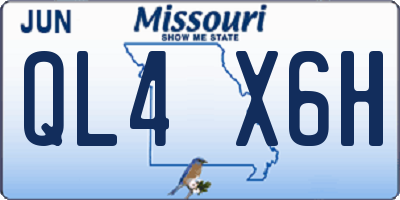 MO license plate QL4X6H