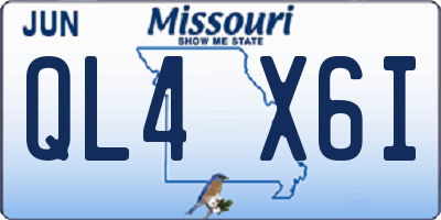 MO license plate QL4X6I