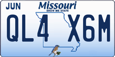 MO license plate QL4X6M