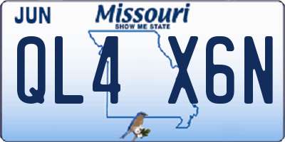 MO license plate QL4X6N