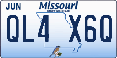 MO license plate QL4X6Q