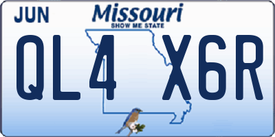 MO license plate QL4X6R