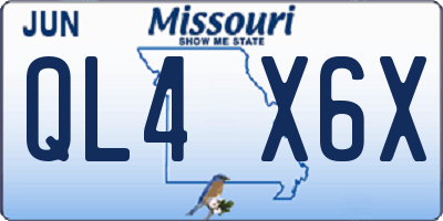MO license plate QL4X6X