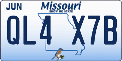 MO license plate QL4X7B