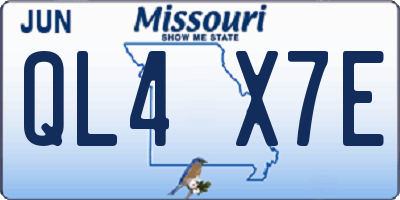 MO license plate QL4X7E