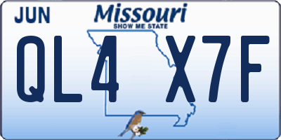 MO license plate QL4X7F