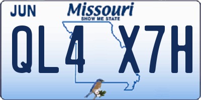 MO license plate QL4X7H