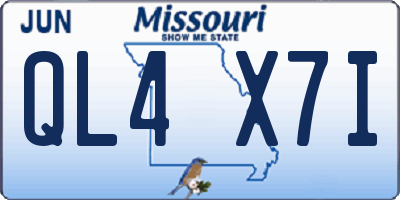 MO license plate QL4X7I
