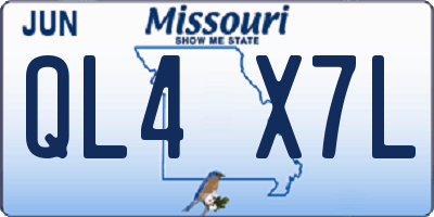MO license plate QL4X7L