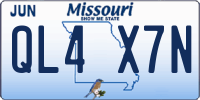 MO license plate QL4X7N
