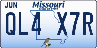 MO license plate QL4X7R