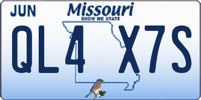 MO license plate QL4X7S