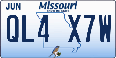 MO license plate QL4X7W