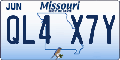 MO license plate QL4X7Y