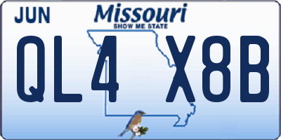 MO license plate QL4X8B