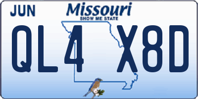 MO license plate QL4X8D