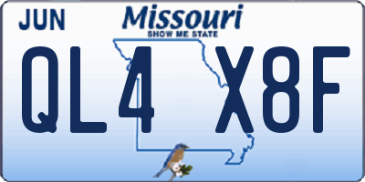 MO license plate QL4X8F