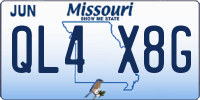 MO license plate QL4X8G