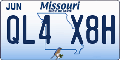 MO license plate QL4X8H