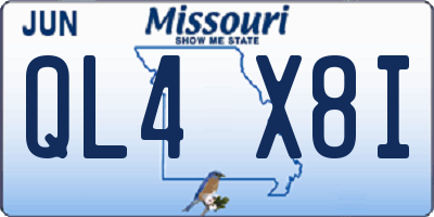 MO license plate QL4X8I