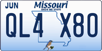 MO license plate QL4X8O
