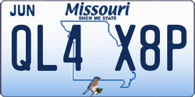 MO license plate QL4X8P