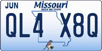 MO license plate QL4X8Q