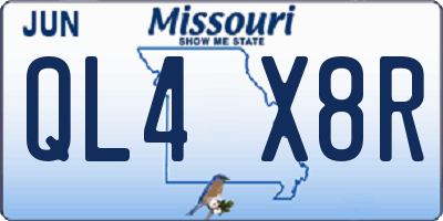 MO license plate QL4X8R