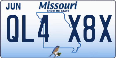 MO license plate QL4X8X