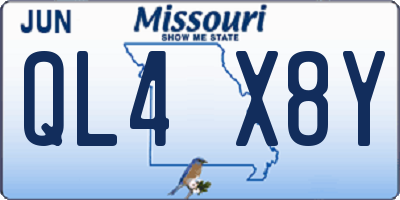 MO license plate QL4X8Y