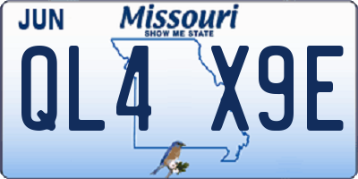 MO license plate QL4X9E